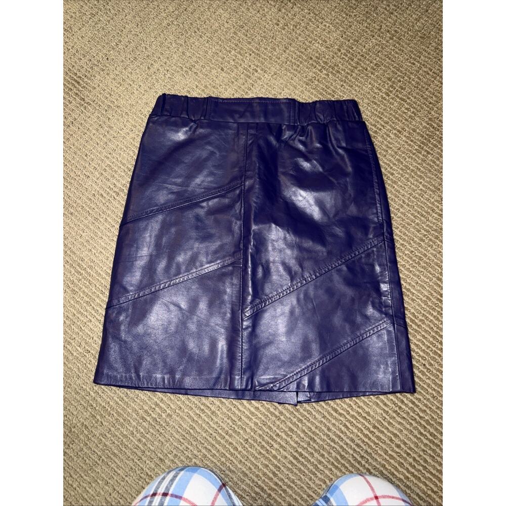 KC Collection Leather Skirt Womens Purple Pencil Straight Retro Y2K size 8